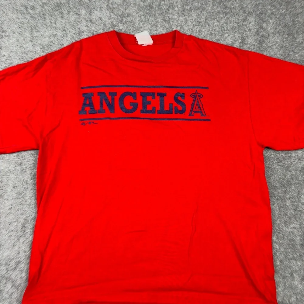 Majestic‎ Los Angeles Angels T Shirt Mens XL Red MLB Graphic Tee 2006 Y2K 00s